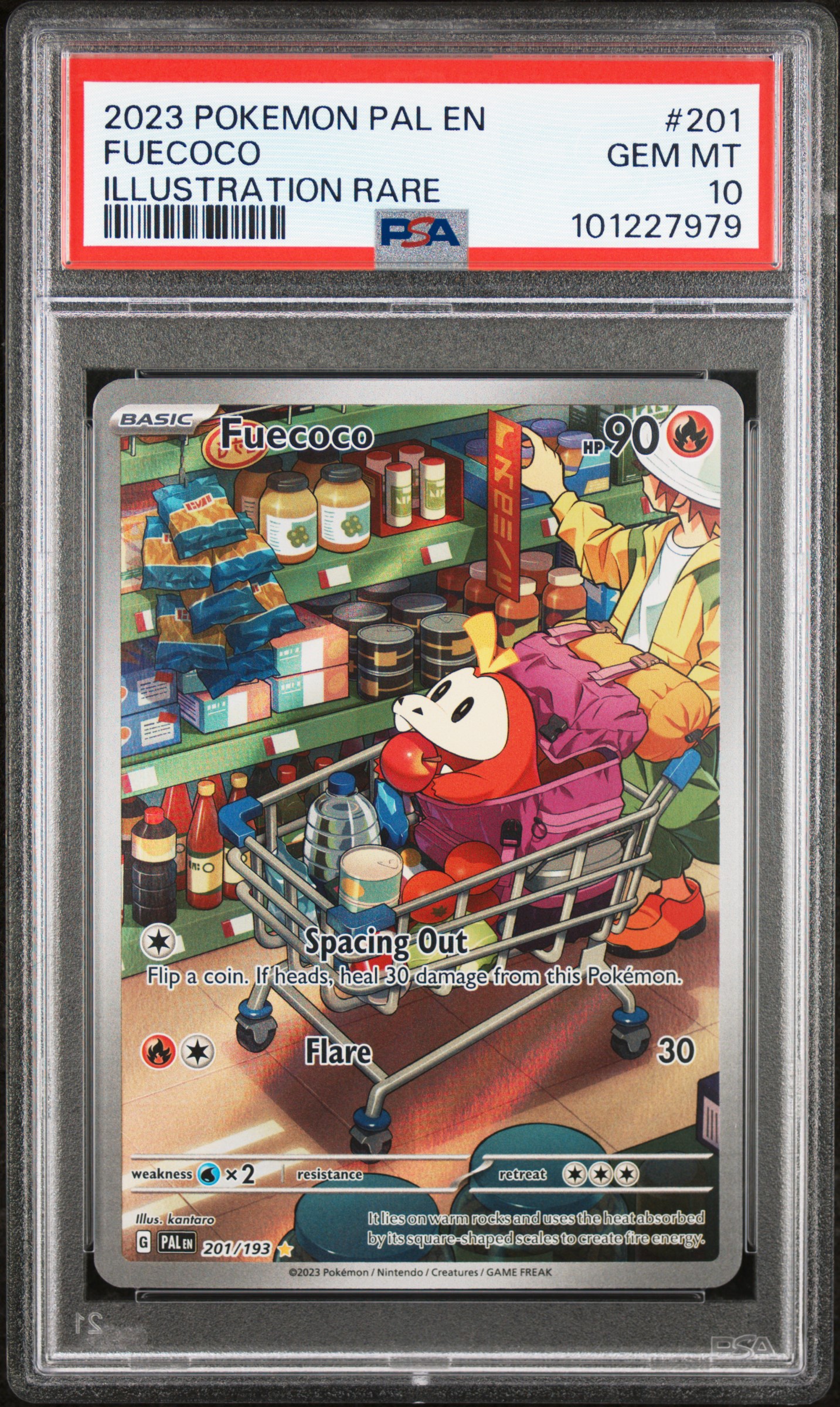 2023 Pokemon Paldea Evolved Fuecoco Illustration Rare PSA 10 Trading Card #201