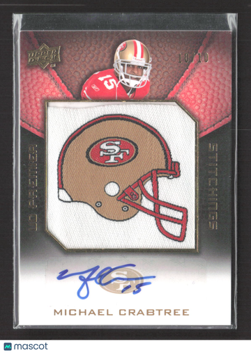 2009 Upper Deck UD Premier Stitchings Michael Crabtree #PS-MC /10 Manufactured Patch