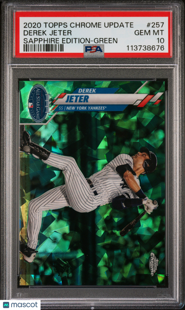 2020 Topps Chrome Update Sapphire Edition Derek Jeter #257 Green PSA 10