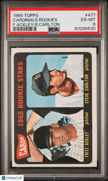 1965 Topps Cardinals Rookies #477 F. Ackley S. Carlton PSA 6
