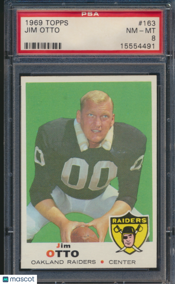 1969 Topps Jim Otto #163 PSA 8