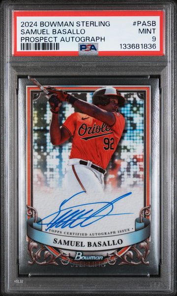 2024 Bowman Sterling Prospect Autographs Samuel Basallo #PA-SB PSA 9