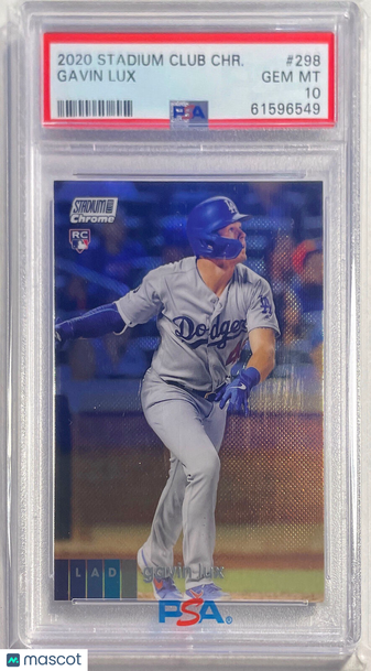 2020 Stadium Club Chrome Gavin Lux #298 PSA 10