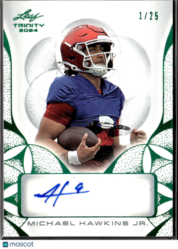 Michael Hawkins Jr. 2024 Leaf Trinity Auto /25 Oklahoma Sooners