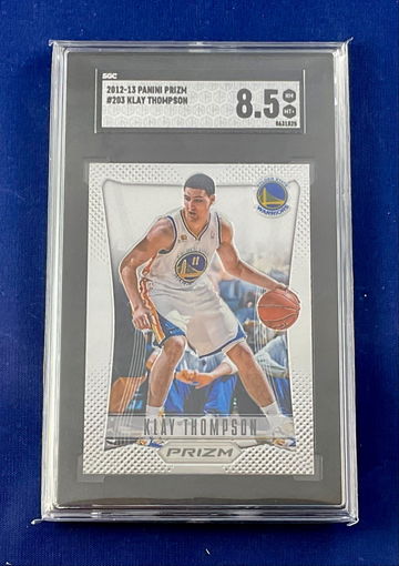 KLAY THOMPSON -- 2012-13 PRIZM ROOKIE -- SGC 8.5 -- Warriors RC 'Splash Brother'