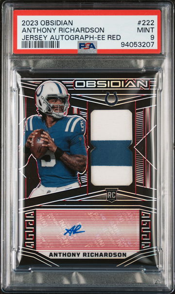 2023 Panini Obsidian Electric Etch Red Anthony Richardson #222 RC RPA /8 PSA 9