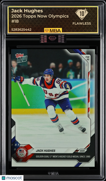 2026 Topps Now Olympics Jack Hughes #18 MBA 10