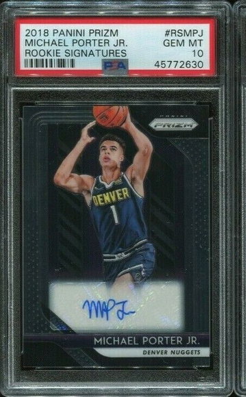 2018 Panini Prizm Michael Porter Jr Rookie Signatures Auto SP RC #RSMPJ PSA 10