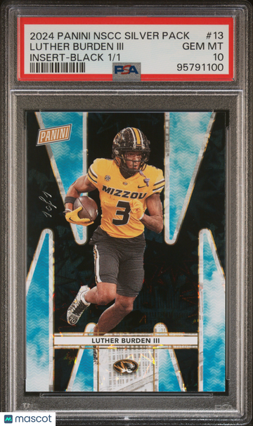 2024 Panini National Sports Collectors Convention Insert Luther Burden III #13 Black /1 Rookie PSA 10