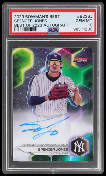 2023 Bowman's Best Spencer Jones Best Of '23 Autograph PSA 10