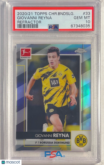 2020 Topps Chrome Bundesliga Giovanni Reyna #33 Refractor PSA 10
