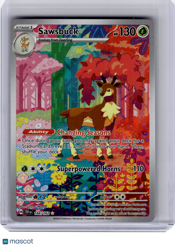 2024 Pokemon—Sawsbuck #166 Temporal Forces—Illustration Rare Holo [Lightly Played]