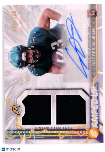 2025 Topps Amped Up AU-CD Cooper DeJean RC Patch Auto Philadelphia Eagles Football Card