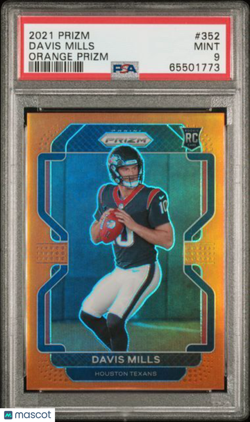 2021 Panini Prizm Davis Mills #352 Orange PSA 9