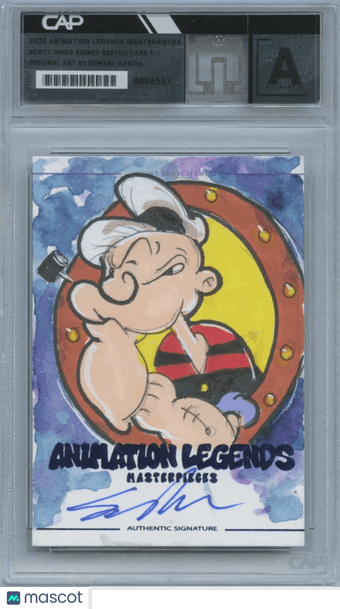 Popeye 2025 Animation Legends Edward Santia Auto Autograph 1/1 Sketch Card