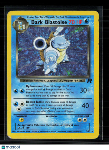 2000 Team Rocket Dark Blastoise Holo Rare #3/82