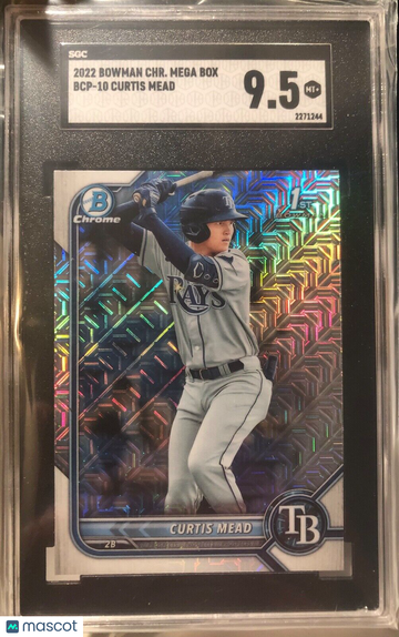 CURTIS MEAD 2022 Bowman Chrome 1st Mega Box Refractor SP SGC 9.5 MINT TB Rays