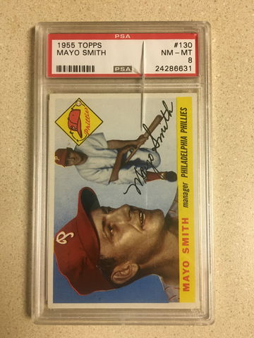 1955 Topps #130 Mayo Smith PSA 8 NM-MT PHILLIES