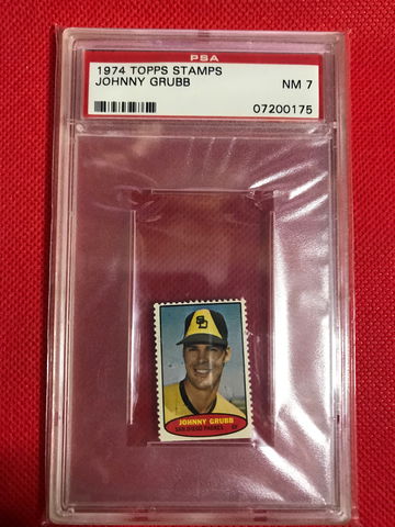 1974 Topps Stamps Johnny Grubb PSA NM7