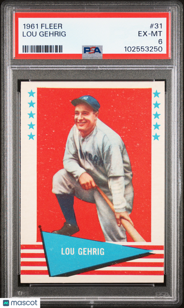 1961 Fleer Lou Gehrig #31 PSA 6