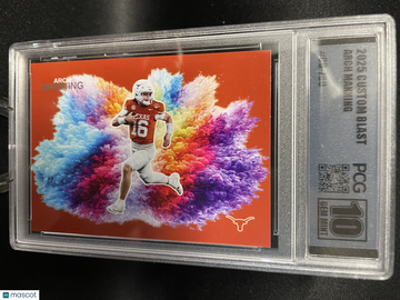 Graded 2025 Custom Blast Arch Manning CB-78U Rookie Texas Longhorns PCG 10 Football Card