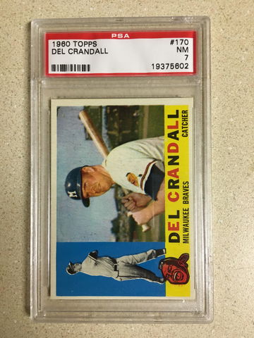 1960 Topps #170 Del Crandall PSA 7 NM BRAVES 