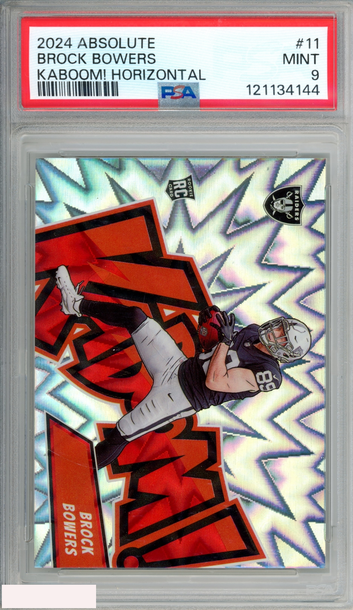 2024 PANINI ABSOLUTE KABOOM! HORIZONTAL BROCK BOWERS #11 ROOKIE RC PSA 9 MINT