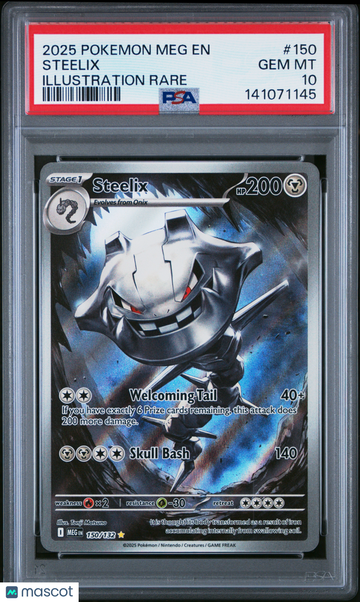 2025 Pokemon Meg EN-Mega Evolution Steelix Illustration Rare PSA 10 #150