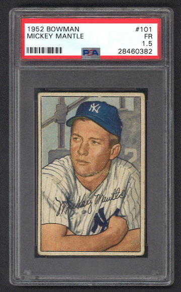 1952 Bowman Mickey Mantle PSA 1.5