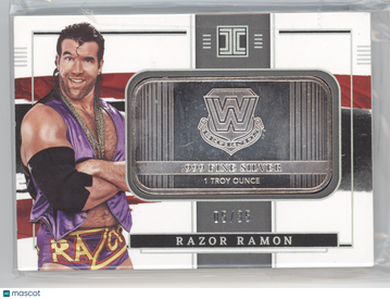 2022 Panini Impeccable WWE Razor Ramon #12 /35 1 Troy Ounce .999 Fine Silver Bar