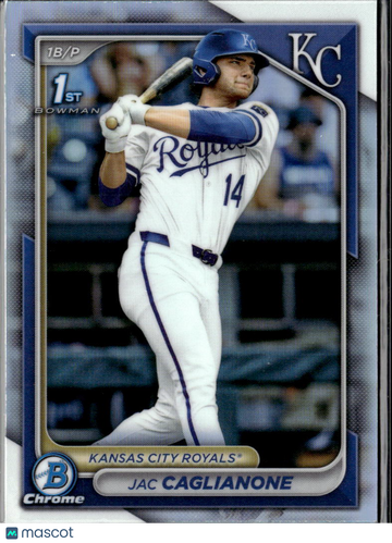 Jac Caglianone 2024 Bowman Draft Chrome Refractor Kansas City Royals