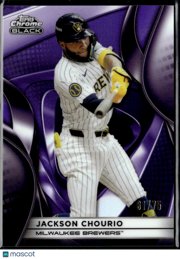 Jackson Chourio 2025 Topps Chrome Black Purple /75 Milwaukee Brewers