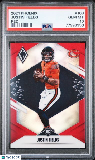 2021 Panini Phoenix Justin Fields #108 Red PSA 10