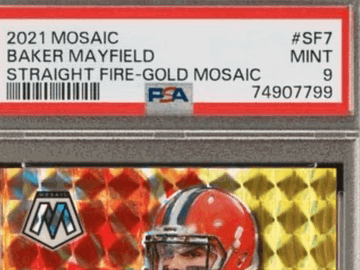 2021 Panini Mosaic Baker Mayfield #SF7 Mosaic Gold PSA 9
