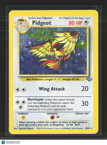 1999 Jungle Pidgeot Holo Rare #8/64
