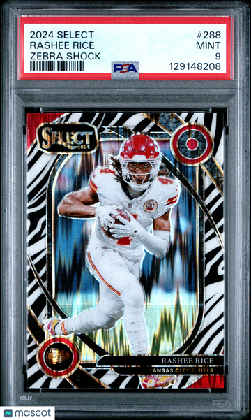 2024 Panini Select Rashee Rice #288 Zebra Shock PSA 9