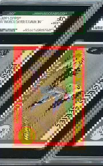 1961 Topps World Series Game #2 Mickey Mantle #307 SGC 4 P1354