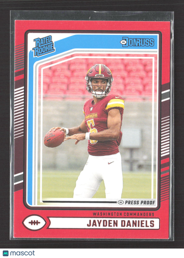 2024 Panini Donruss Football Jayden Daniels #389 Press Proof Red