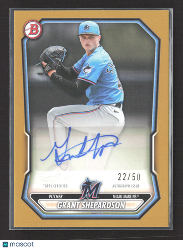 2024 Topps Bowman Chrome Grant Shepardson #BPA-GS Gold Refractor /7.