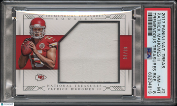 2017 Panini National Treasures Tremendous Treasures Rookies Patrick Mahomes II #2 RKE. PSA 8