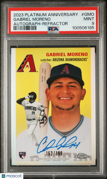 2023 Topps Chrome Platinum Anniversary Autographs Gabriel Moreno #GMO Refractor /199 PSA 9