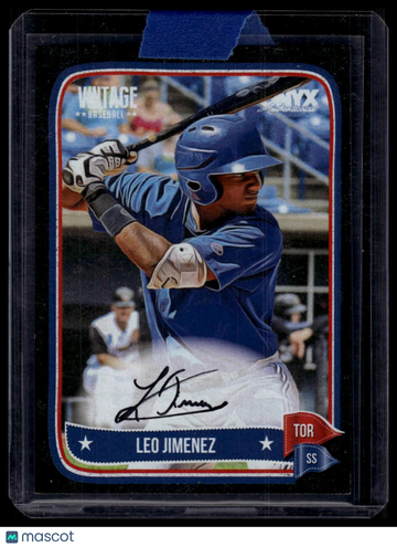 2024 Onyx Vintage Leo Jimenez #VALEJI Black Bordered Autographs SN AU