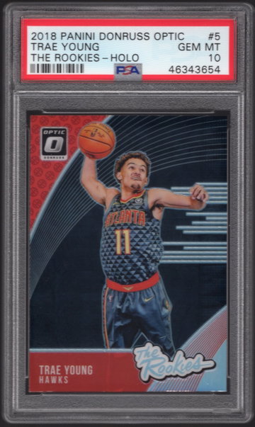 Trae Young 2018 Optic The Rookies Holo PSA 10