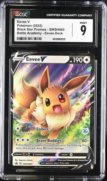 2022 Black Star Promos #SWSH065 Eevee V Battle Academy - Eevee Deck CGC 9