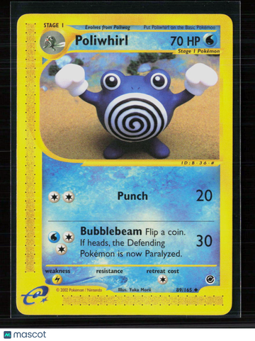 2002 Expedition Base Set Poliwhirl Uncommon #89/165