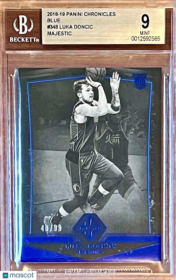 /99 POP 2 BGS 9 RC Luka Doncic 2018-19 Majestic Blue Holo Rookie Thick Stock SSP