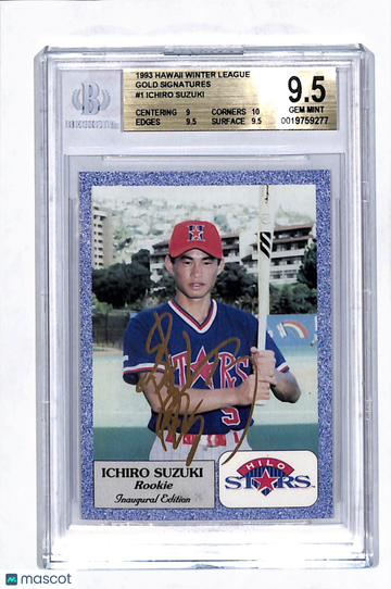 1993 Hawaii Winter League Gold Signatures Ichiro Suzuki #1 BGS 9.5