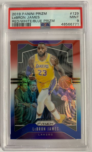 2019 Panini Prizm LeBron James Red/White/Blue Prizm PSA 9 Mint