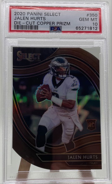 Jalen Hurts 2020 Select Copper Die-Cut Prizm Field Level #124/355 PSA 10 