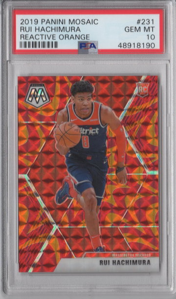 2019 Mosaic Rui Hachimura Reactive Orange PSA 10